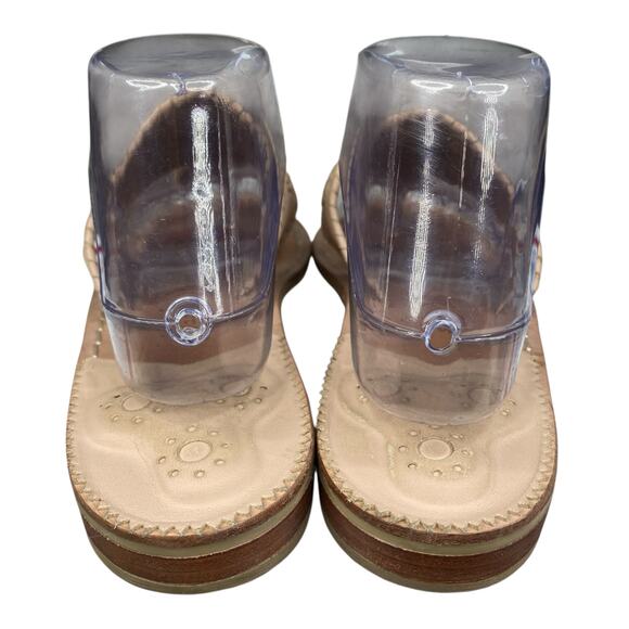 Jack Rogers Women’s Tan Leather Slip On Thong Sandals Size US 9 - Picture 8 of 11